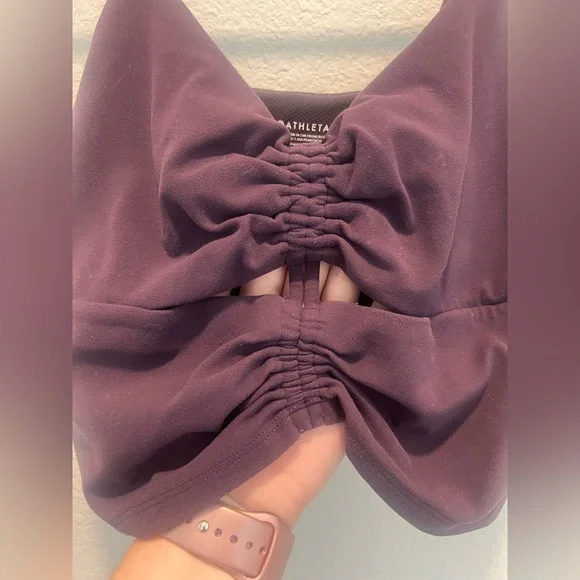 Athleta Deep Violet Purple Cinch Longline Bra - Size Large - Picture 3 of 8